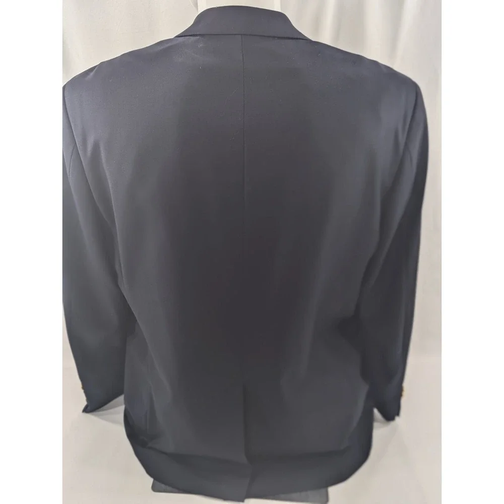 New No Tags Ralph Lauren Blazer Sports Coat Wool Navy Gold Button Jacket 42R 46